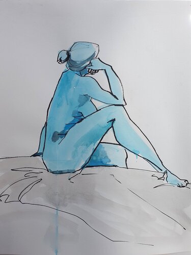 Aktzeichnung Frau di Tamara Siebert, Opera su carta in vendita su Singulart