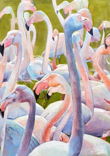 Flamingoschar by Tamara Siebert, 絵画 for Sale on Singulart