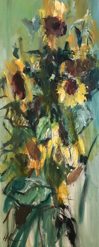 Hohe Sonnenblumen par Natalia Simonenko, Peinture en vente sur Singulart