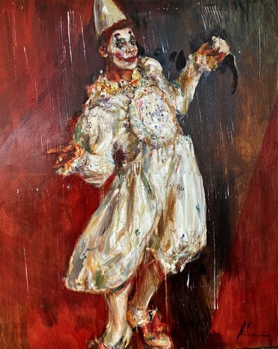 Harlekin mit Maus par Natalia Simonenko, Peinture en vente sur Singulart