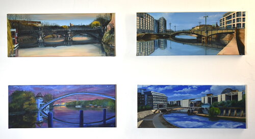 Serie Reflection- Bridges & Seasons Berlin (4 paintings) by Laetitia Hildebrand, 회화 for Sale on Singulart
