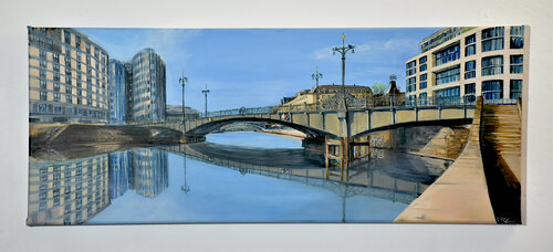« MORNING » 4/4 Serie Reflection- Bridges & Seasons Berlin di Laetitia Hildebrand, Pittura in vendita su Singulart
