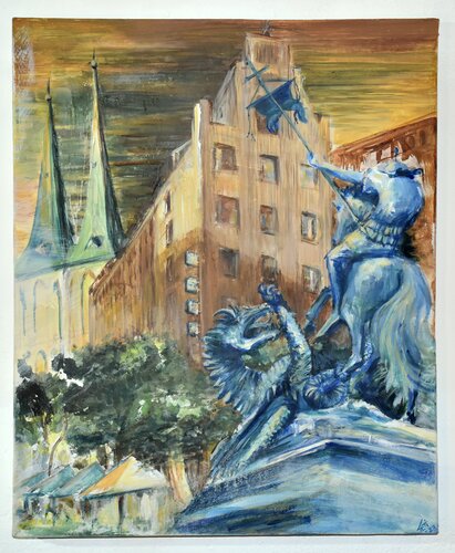 Fighting for Light - history Berlin von Laetitia Hildebrand, Malerei kaufen auf Singulart