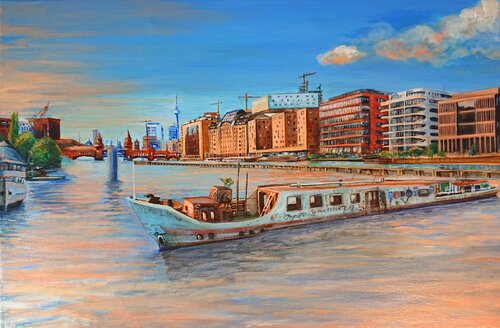 "Berlin/ Mediaspree” von Laetitia Hildebrand, Malerei kaufen auf Singulart