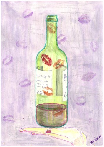 FAKE HAPPINESS | watercolor painting on paper | original by SVETLANA SHAVRINA, Work on Paper for Sale on Singulart