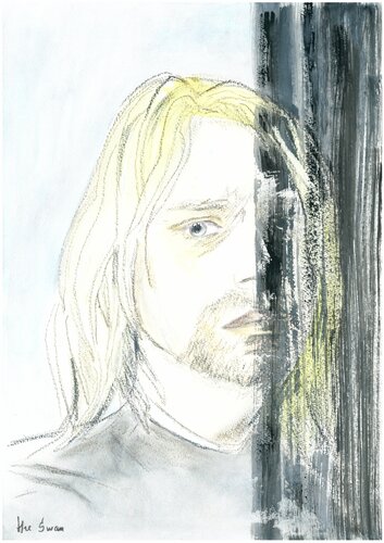 KURT COBAIN, iconic rockstar | watercolor painting on paper | original by SVETLANA SHAVRINA, Work on Paper for Sale on Singulart