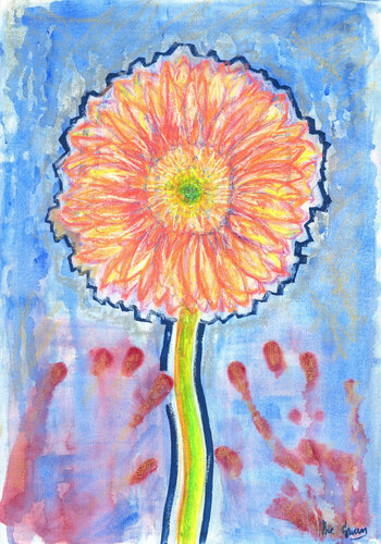Gerbera Daisy | watercolor painting on paper | original by SVETLANA SHAVRINA, Work on Paper for Sale on Singulart
