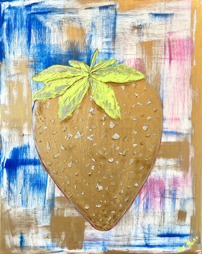 GOLDEN STRAWBERRY | oil painting on canvas | original von SVETLANA SHAVRINA, Malerei kaufen auf Singulart