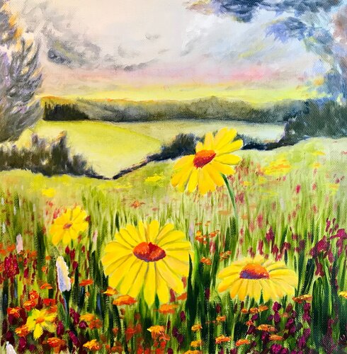 WILD FLOWERS  | oil painting on canvas | original von SVETLANA SHAVRINA, Malerei kaufen auf Singulart