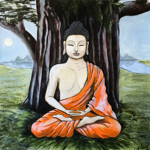 BUDDHA SHAKYAMUNI | oil painting on canvas | original SVETLANA SHAVRINA