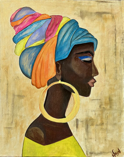 AFRICAN WOMAN | original oil painting | portrait | postmodernism von SVETLANA SHAVRINA, Malerei kaufen auf Singulart