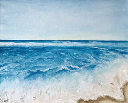 TROPICAL BEACH  | oil painting on canvas | original von SVETLANA SHAVRINA, Malerei kaufen auf Singulart
