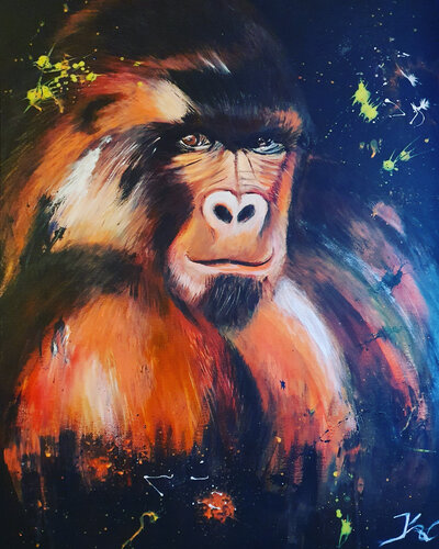Gorilla von Kathrin Kreuzberger, Malerei kaufen auf Singulart