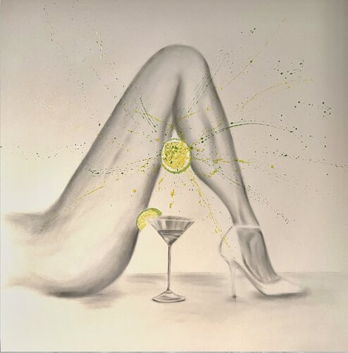 Zitronenspritzer van Kathrin Kreuzberger, Schilderij te koop op Singulart