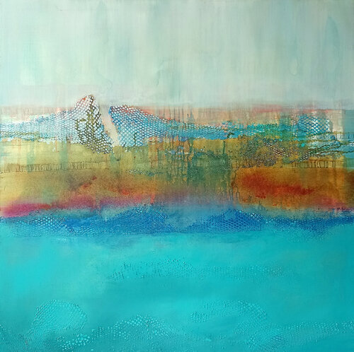 Sehnsucht. Azzurro. van Martina Kaiser, Schilderij te koop op Singulart