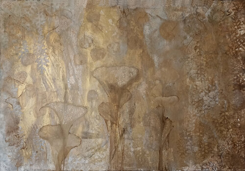 Goldgeflüster di Martina Kaiser, Pittura in vendita su Singulart