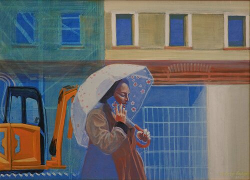 der Regenschirm di Christoph Fischer, Pittura in vendita su Singulart