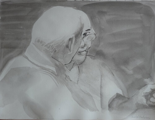 Zwei im Gespräch by Christoph Fischer, Drawing for Sale on Singulart