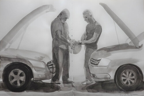 Auto-Andacht von Christoph Fischer, Zeichnungen kaufen auf Singulart