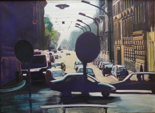 Ausfallstrasse in Krakau di Christoph Fischer, Pittura in vendita su Singulart
