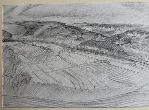 Im Juragebirge der Schwäbischen Alb, auf einem Riffelsen de Christoph Fischer, Dibujo a la venta en Singulart