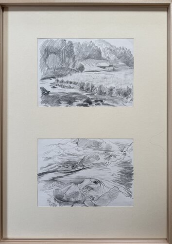 5.1 und 5.2 Im Bach selbst van Christoph Fischer, Tekening te koop op Singulart