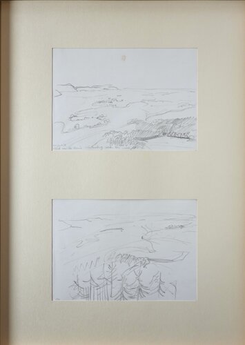 1und2 Blick von Wartenberg nach Westen de Christoph Fischer, Dibujo a la venta en Singulart