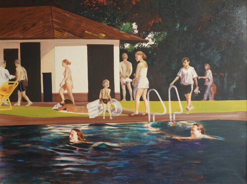 Badezeit Ende van Christoph Fischer, Schilderij te koop op Singulart