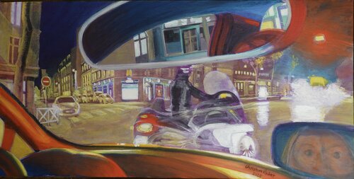 Paris nachts im Auto van Christoph Fischer, Schilderij te koop op Singulart