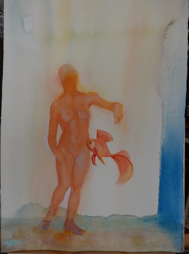 Drachenprinz und Göttervogel - aus der vietnamesischen Genesis de Christoph Fischer, Pintura a la venta en Singulart