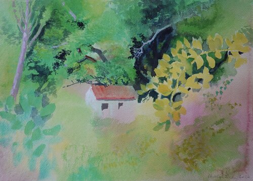 Feldscheune by Christoph Fischer, Painting for Sale on Singulart
