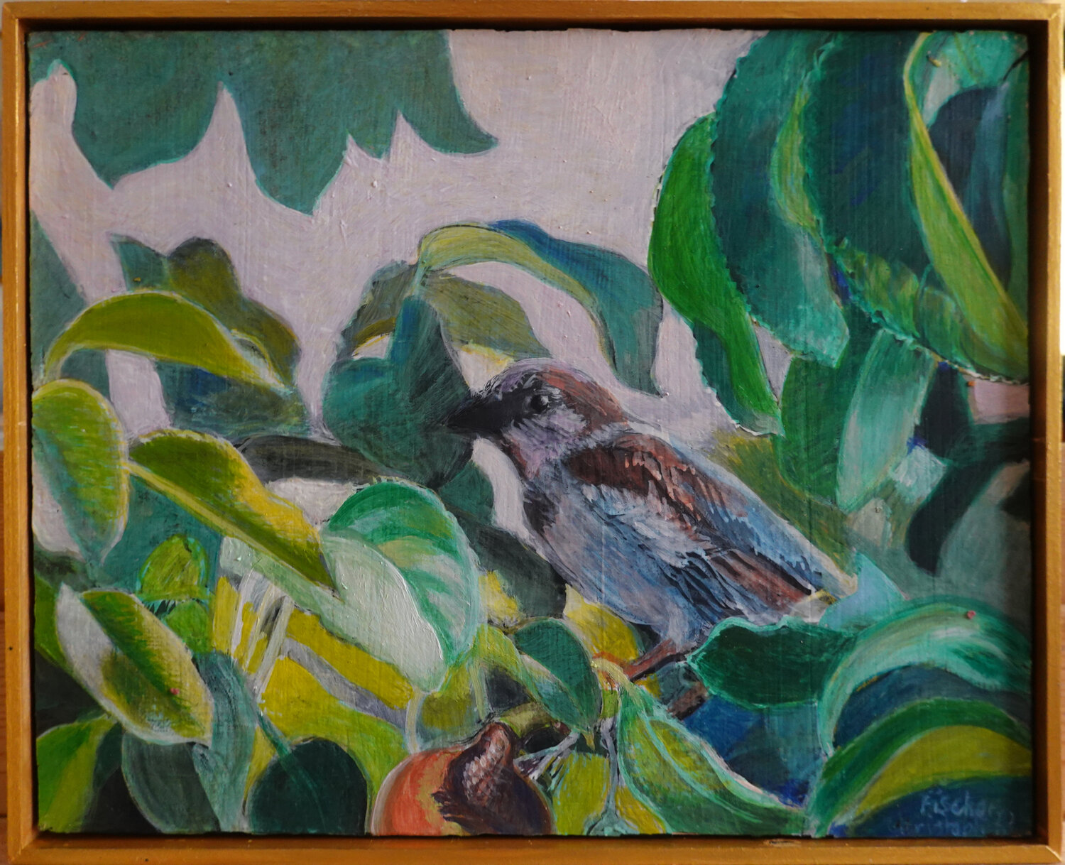 Spatz im Birnbaum Christoph Fischer