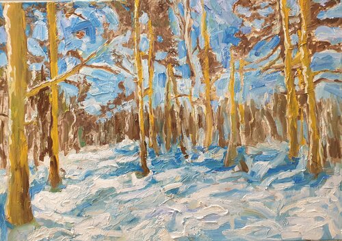 Ölgemälde "Winter" von Irene Schlik, Malerei kaufen auf Singulart