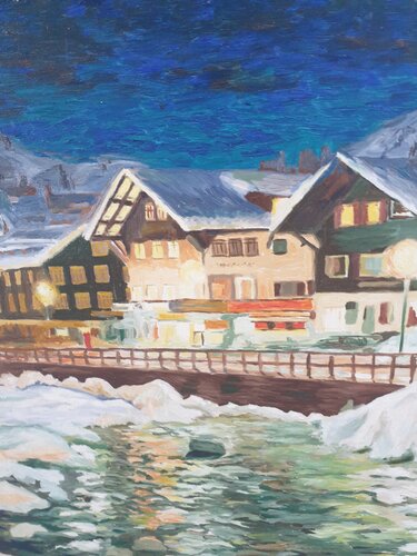 Öl Gemälde "Abend in den Bergen" by Irene Schlik, 油畫 for Sale on Singulart