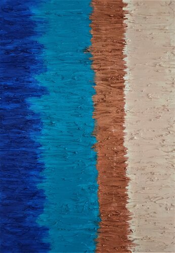 Acryl Bild Grobe Struktur "Vierfarbiges Deko" van Irene Schlik, Schilderij te koop op Singulart