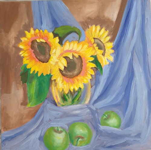Ölgemälde "Grüne Äpfel" di Irene Schlik, Pittura in vendita su Singulart