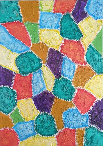 Acryl Bild Struktur "Steppdecke" di Irene Schlik, Pittura in vendita su Singulart