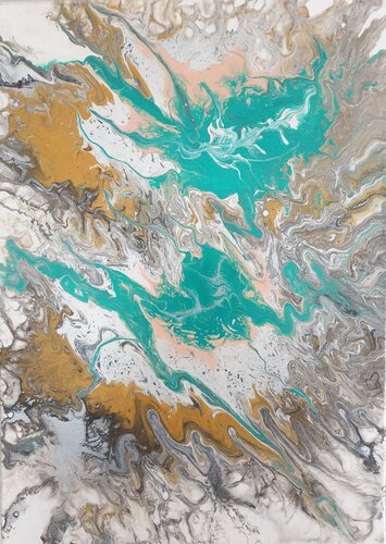 Acrylik Pouring "Unter dem Wasser" von Irene Schlik, Malerei kaufen auf Singulart