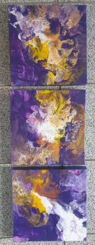 Acrylik Pouring Bild "Lila Wolke"     30 x 30 , 30 x 30 , 30 x 30 de Irene Schlik, Pintura a la venta en Singulart