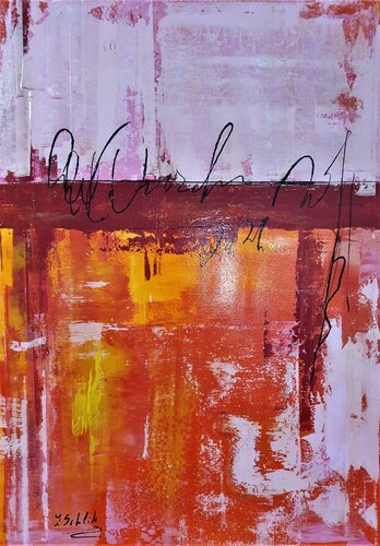 Acryl Bild "Deko Rosa" van Irene Schlik, Schilderij te koop op Singulart