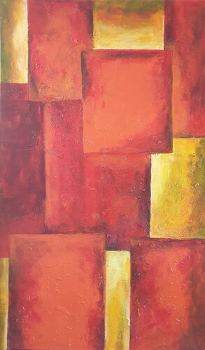 Acryl Bild XXL Struktur "Im Kerzenlicht" van Irene Schlik, Schilderij te koop op Singulart