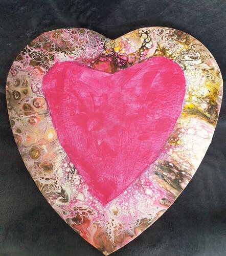 Akryl Bild "Rosa Herz" Irene Schlik