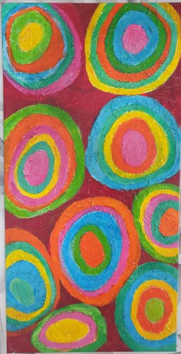 Acryl Bild Struktur "Kreise" von Irene Schlik, Malerei kaufen auf Singulart