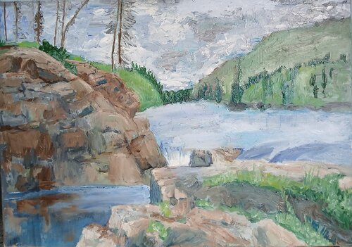 Öl Gemälde " Reservoir" Irene Schlik