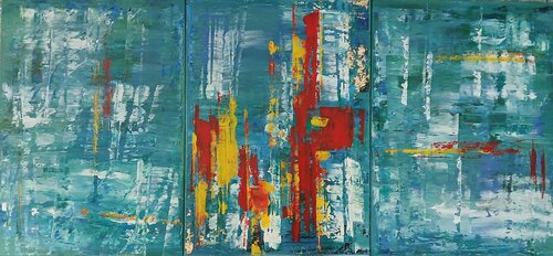 Acryl Bild " Warmes Sommer"   3 x 70 x 50 von Irene Schlik, Malerei kaufen auf Singulart