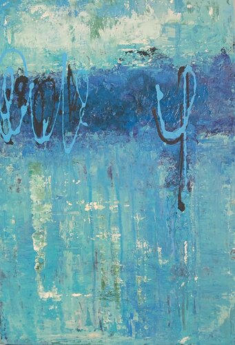 Acryl Bild "Deko Türkis"  Struktur by Irene Schlik, Painting for Sale on Singulart