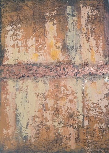 Acryl Bild "Deko Beige"  Struktur von Irene Schlik, Malerei kaufen auf Singulart