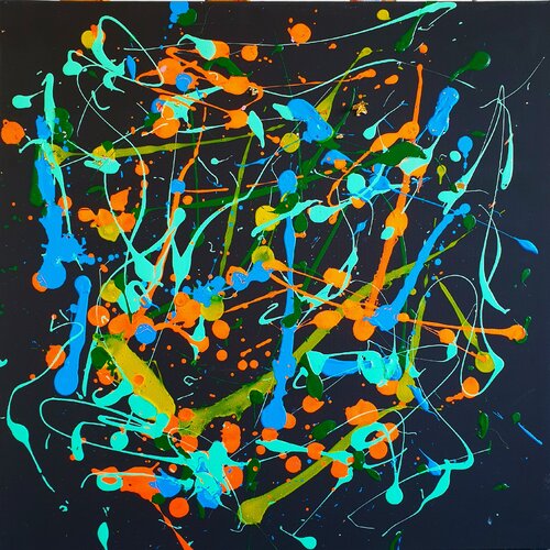 Acrylbild "Regentropfen" von Irene Schlik, Malerei kaufen auf Singulart