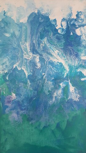 Acryl Bild "Blauer Nebel"         Acrylik pouring von Irene Schlik, Malerei kaufen auf Singulart