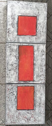 Acryl Bild Struktur drei Teiler 90cm x 30cm x 3cm von Irene Schlik, Malerei kaufen auf Singulart